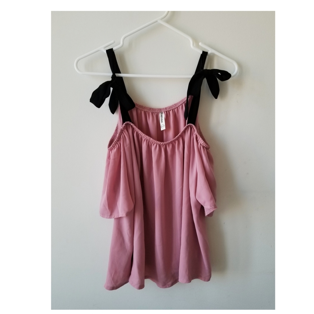 Off the shoulder sheer blouse